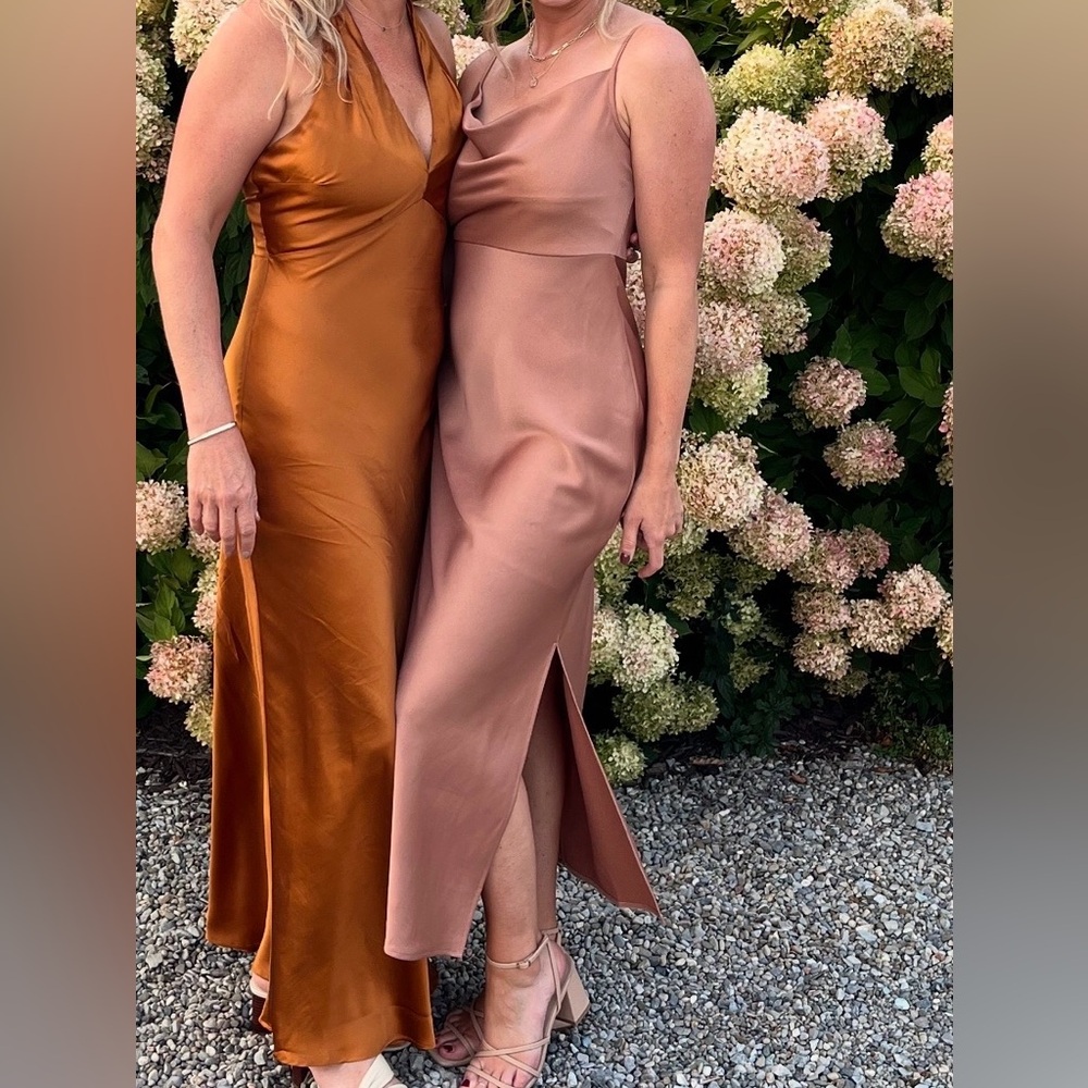 BHLDN Cali satin cowl neck dress - Picture 3 of 5